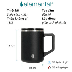 Cốc giữ nhiệt Elemental Summit 470ml - Đen - Ảnh 5