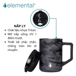 Cốc giữ nhiệt Elemental Summit 470ml - Đen camo - Ảnh 4