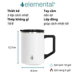 Cốc giữ nhiệt Elemental Summit 470ml - Trắng - Ảnh 5