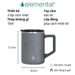 Cốc giữ nhiệt Elemental Summit 470ml - Xám đốm - Ảnh 3