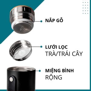 Bình giữ nhiệt Elemental Iconic 590ml nắp gỗ - Camo - Ảnh 4